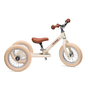 Baby Toddler Gifts: Cream Vintage Balance Bike & Trike – Trybike Steel | Balance Bike NZ