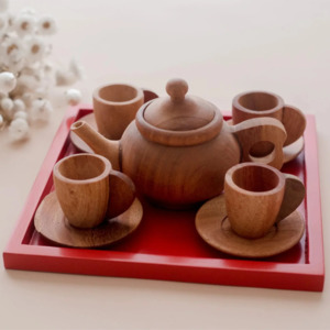 Japanese Wooden Tea Set - QToys | Wooden Toy NZ