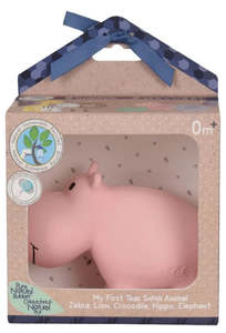 Hippo - Natural Rubber Baby Rattle and Bath Toy by Tikiri: Boxed: Ages 0+