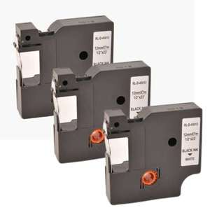 Compatible Label Tape Cassettes Black-on-White *Triple Pack*: Substitute to Dymo D1 45013