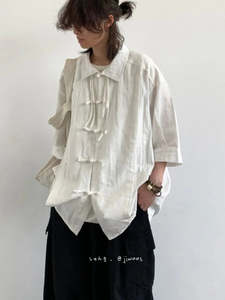 Unisex: Men’s Retro Chinese-Style Asymmetric Button Shirt
