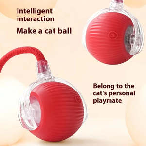 Gifts Novelties: Rechargeable Smart Rolling Cat Ball Toy with Interactive Faux Tail