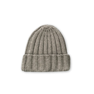 Merino Ribbed Beanie - Grey