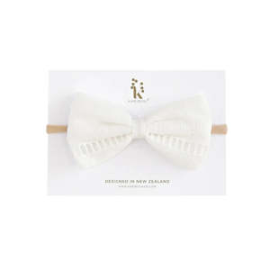 Gift: Nova Textured Cotton Bow Headband - White