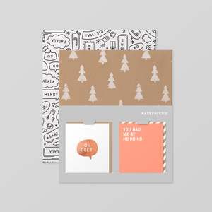 New: Christmas Wrap + Card Set - Trees and Speech