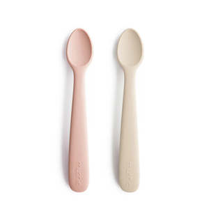 Silicone Feeding Spoons 2-Pack - Blush/Shifting Sand