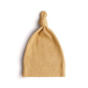 Ribbed Baby Beanie - Mustard Melange (0-3 months)