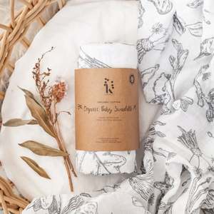 Organic Cotton Printed Baby Swaddle - Forest Walk