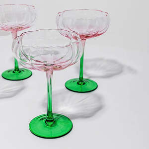 Gift Boxes: PETAL COCKTAIL GLASS - WATERMELON - SET OF 4