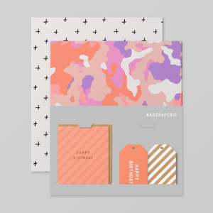 Madepaperco: Wrap, Card + Gift Tag Set - Camo and Crosses