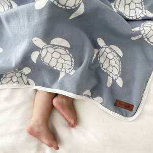 Swaddles Wraps: JERSEY COTTON SWADDLE WRAP - AMALFI TURTLE