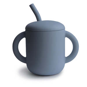 Mealtime: Silicone Training Cup + Straw - Tradewinds