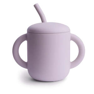 Mealtime: Silicone Training Cup + Straw - Soft Lilac