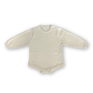 Tops: Side Rib Oversized Romper - Milk