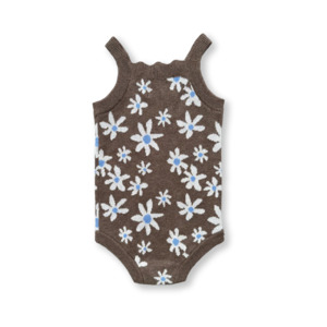 Tops: Wild Flower Singlet Suit - Mud