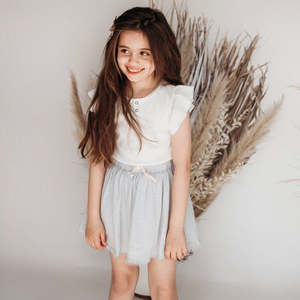 Bottoms: Dance And Play Muslin Skirt With Trim - Sky