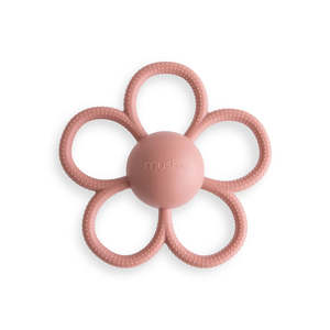 Daisy Rattle Teether - Dusty Rose