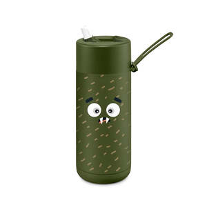 Frank Green: Franksters 16oz/475ml Flip Lid Drink Bottle - Khaki Scout
