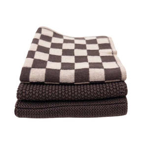 Ecovask: Dishcloth Mixed 3pk - Chocolate Chequer