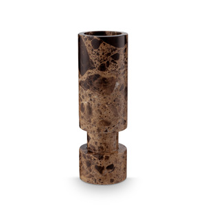 Homeware: Candle Holder Marble Brown 6.5x20cm