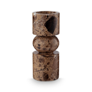 Homeware: Candle Holder Marble Brown 8x20cm