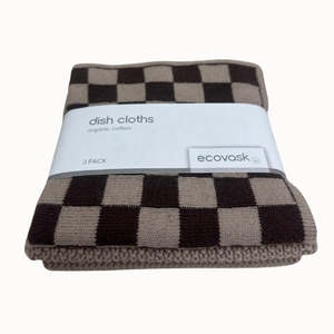 Homeware: Dishcloth Mixed 3pk - Chocolate Hummus