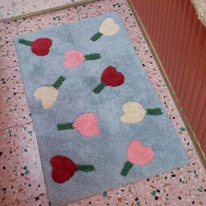 Forget Me Not Bath Mat - Sky