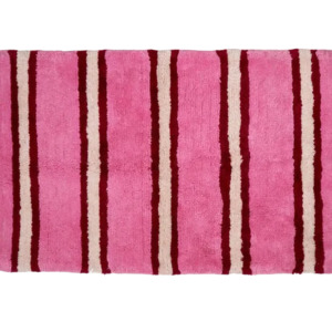 Homeware: Raspberry Stripe Bath Mat