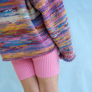 Baby: Organic Ribbed Essential Bike Shorts - Floss