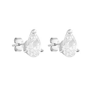 New: Pear Studs 2CT - Silver