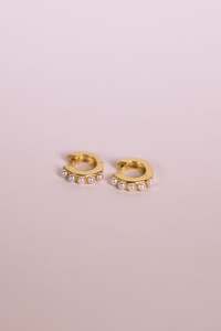Pearl Huggie Hoops