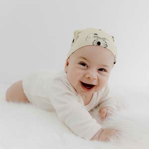 Nature Inspired Accessories: Honey & Hive Yellow Top Knot Beanie