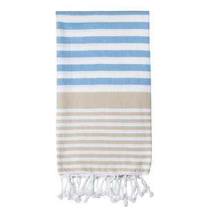 Classic And Sofia Collections: Sofia Turkish Towel Sky Blue Sand