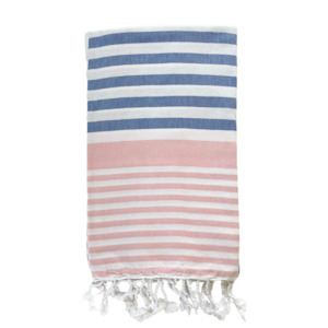 Classic And Sofia Collections: Sofia Turkish Towel Denim Pale Pink