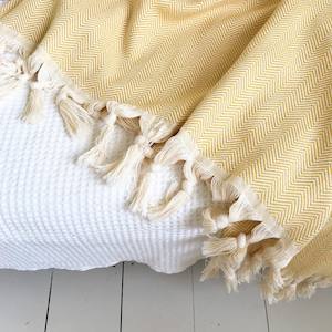 Herringbone Throws: Herringbone Throw Mustard