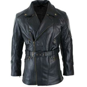 Black Men’s Real Leather Coat