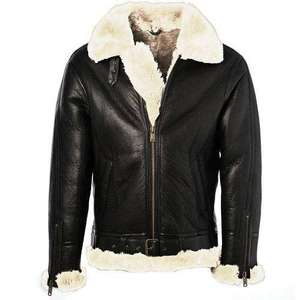 Products: Ginger Shearling Fur Collar Leather Jacket