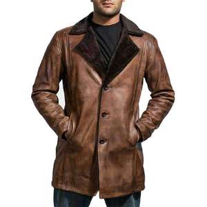 Men’s Brown Distressed Leather Coat