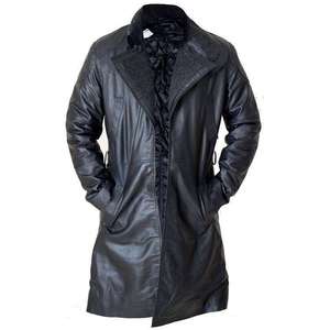 Men’s Black Long Leather Coat