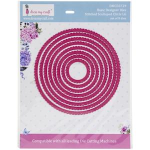 DRESS MY CRAFT STITCHED SCALLOPED CIRCLE FRAME DIE SET