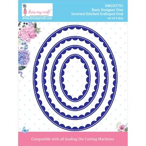 DRESS MY CRAFT STITCHED SCALLOP INVERTED OVAL DIE SET