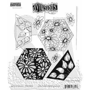 Stamping: DYLUSIONS CLING STAMP QUILTS OF DAISIES