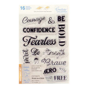 Stamping: COUTURE CREATIONS ACRYLIC STAMP SET BRAVE AND BOLD
