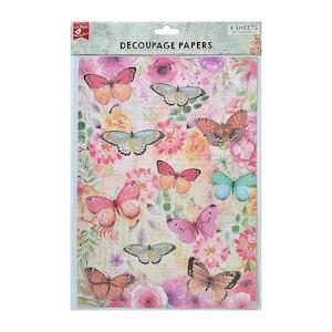 Little Birdie Decoupage Papers Butterfly Flight/graceful
