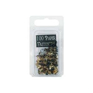MINI METAL PAPER FASTENERS - 3MM ROUND BLACK