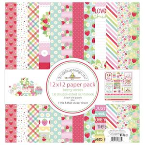 Papers: DOODLEBUG PAPER PACK 12"X12" BERRY SWEET