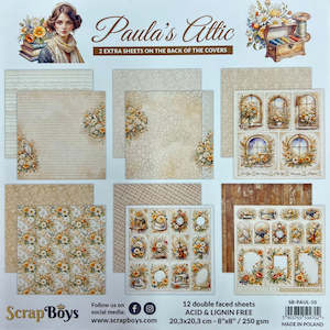 SCRAPBOYS 8x8 INCH COLLECTION PAD PAULA'S ATTIC