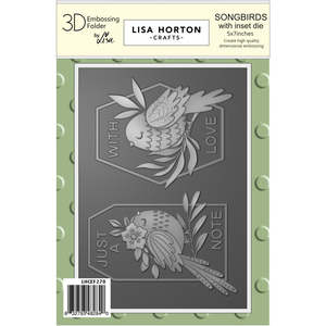 LISA HORTON CRAFTS 3D EMBOSSING FOLDER SONGBIRDS WITH INSET DIE
