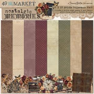 Papers: 49 & MARKET SOLIDS COLLECTION PACK 12"X12" NOSTALGIC MEMORIES