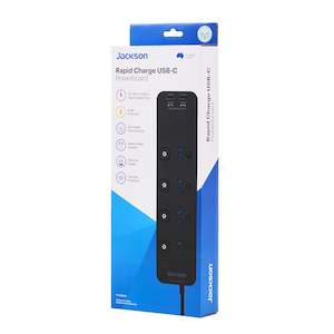 Surge Protection: Rapid Charge USB-C Powerboard - Switched 4 Outlet